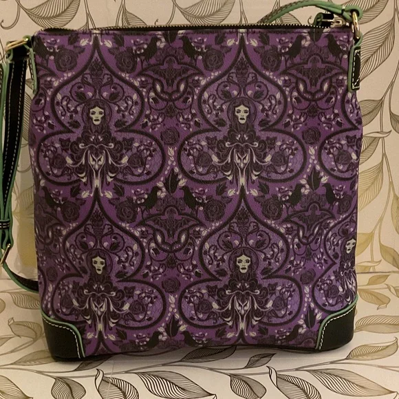 Dooney & Bourke Disney Parks Haunted Mansion MadamPurple Patterned Crossbody Bag - Picture 5 of 16